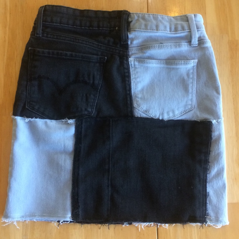 Levi Handmade upcycled denim jean mini skirt - Picture 4 of 5